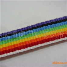 织带厂供应13mm涤纶七彩间色带/条纹间色带(自产自销，现货特卖)