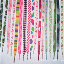 厂家批发供应环保荧光印花鞋带彩色鞋绳织带专业生产质优价廉