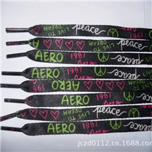 厂家直销热转印花鞋带彩色鞋带环保荧光鞋绳义乌织带可定制