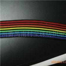 莹珠织带厂自设工厂，大量现货供应七彩针织带等织带