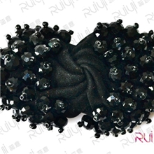 自主开发设计广州手工鞋花厂家直供质量保证双面绒串珠鞋花