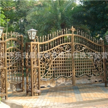 厂家供应铁艺大门、庭院铁艺大门、锻打铁艺别墅门款式颜色定制