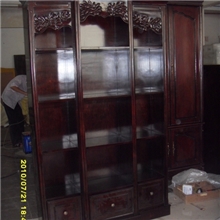 专业生产定制美式家具、黑胡桃色实木书柜