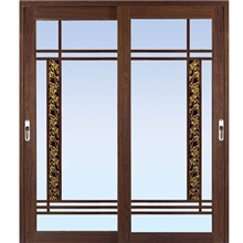 厂方直供简约金色手动A级优质铝推拉门