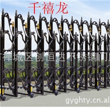 采购价格最低电动伸缩门电动门铝合金伸缩门千禧龙