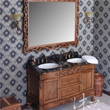 浴室柜落地洗手盆洗脸盆柜组合欧式浴室柜双盆实木浴室卫浴柜子