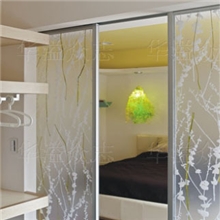 夹植物类型透光板用于更衣室移动门
