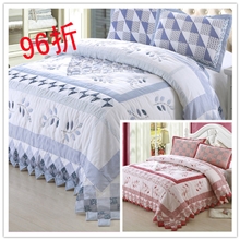 【出口法国】手工绗缝床上用品纯棉空调被子三件套库存挥泪清仓