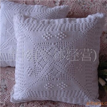 供应手工/立体/钩针/棉线/白色靠垫套（0101）