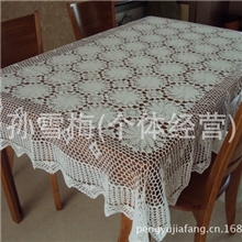 手工钩针10/3线637风车画稿长方型桌布/台布