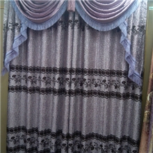 热卖绍兴柯桥提花印花银皮麻布植绒布窗帘布艺布料批发