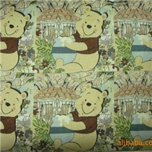 现货供应色织卡通威尼熊等图案箱包软包沙发,抱枕套布料