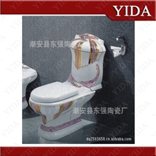 豪华彩金马桶、粉色彩金马桶、工程家装都适合0004