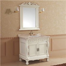 卫浴家具浴室柜批发新款欧式橡木浴室柜落地式大理石浴室柜3017