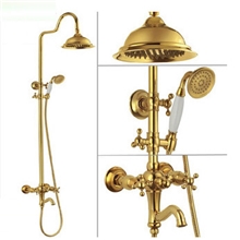 淋浴花洒套装全铜淋浴龙头升降花洒带下出