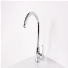 柏莎卫浴AORO牌可旋转单把单孔厨房冷热水龙头全黄铜水槽龙头批发