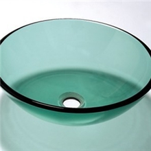 【阿卡瑞斯卫浴】厂家直销钢化玻璃盆、玻璃洗手盆,清绿玻圆盆
