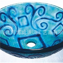 厂家批发钢化玻璃盆/洗手台上盆/艺术盆/地中海面盆/台盆阿拉丁