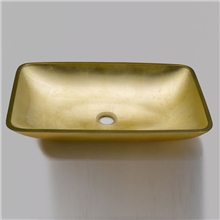 长方形手绘钢化玻璃盆/洗手盆/台上盆/艺术盆/面盆/台盆田园风格