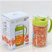 茶花正品油壶玻璃油壶防漏油瓶厨房用品550ml大号6001