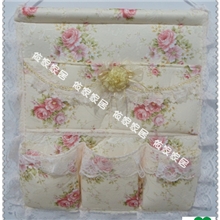 【厂家直销】家居布艺蕾丝玫瑰之恋5口大挂袋收纳袋厂家批发