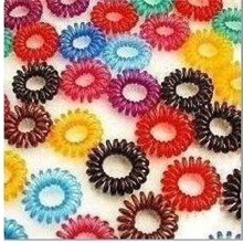 67糖果色电话线发圈/头绳/发绳/电话绳发圈(彩色）（黑色）