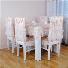 【木博家居】46号花蜜寻芳纱边桌布餐桌椅垫批发
