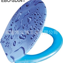 批发供应EBO-SD041蓝色水纹静音缓降马桶盖