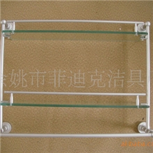 厂家直销太空铝置物架/65013-2两层玻璃置物架