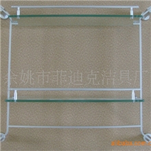 厂家直销全实心太空铝两层玻璃带毛巾杆置物架/50813-2