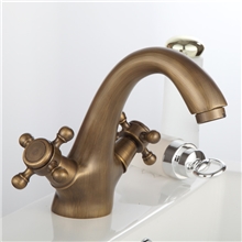 沐标卫浴仿古水龙头双把单孔水龙头848F欧式复古全铜龙头