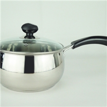 韩式加厚不锈钢复底奶锅小汤锅面锅平底锅电磁炉烹饪锅具18cm