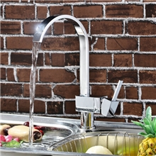 新款洁具可旋转全铜厨房水龙头冷热洗菜盆方形单孔厂家批发