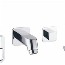 全铜浴室柜组合面盆分体冷热水龙头抽拉带花洒四件套方形批发