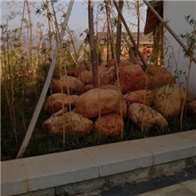 景观石材。晚霞红石材雕刻字，石雕，公司门口石，公园路边石