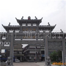 批发芝麻青雪花青花岗岩石材石料/牌坊/亭子/桥栏杆