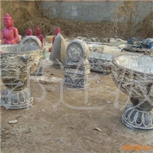 供应【冯氏】仿古石雕花盆鱼缸