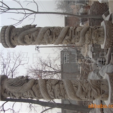 供应【冯氏】工艺品仿古石雕盘龙石柱