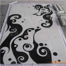 大理石水刀拼花（丹巴玉+黑色抛光）出口品