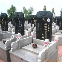 石雕墓碑，中式墓碑，石狮子