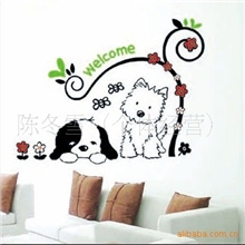 批发韩国时尚组合贴墙贴DIY装饰可爱狗狗图（TC--1095）