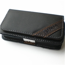 通用商务休闲时尚男士半真皮黑色挂式手机皮套手机腰包批发