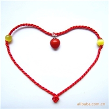 天然相思红豆本命年红绳脚链批发趋吉辟邪