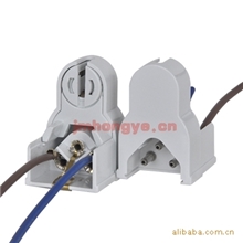 T5荧光灯塑料堵头配件三针滑盖式T5日光灯支架头