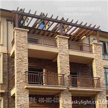 阳台花架|木纹铝合金花架|仿古金属花架