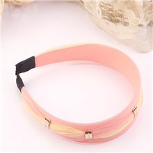 红蓝格批发时尚韩版头饰发饰唯美夏季双色雪纺个性金属头箍发箍