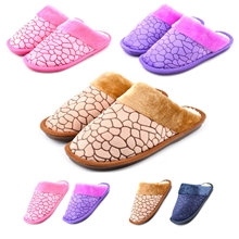 秋冬新款水立方家居室内毛绒吹气底保暖棉拖鞋慈溪情侣拖鞋批发