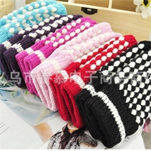 批发时尚菠萝半指手套/露指针织手套/冬季保暖手套/义乌厂家库存