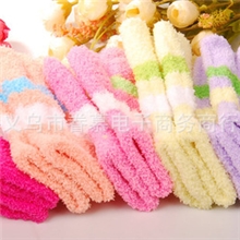 批发时尚毛巾五指手套/冬季保暖半边绒手套/义乌厂家库存手套