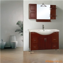 佛山厂家直销实木浴室柜橡木浴室柜组合陶瓷一体盆浴室柜组合